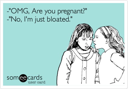 opgeblazen buik doet lachen